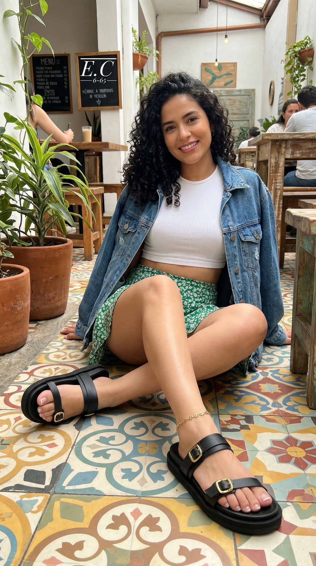 Sandalia BARBARA Doble Tira Hebilla Dorada – Calzado Femenino Plataforma