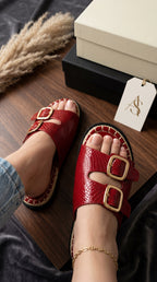 Sandalia VALERY Croco Doble Hebilla Espartina – Calzado Femenino Plataforma