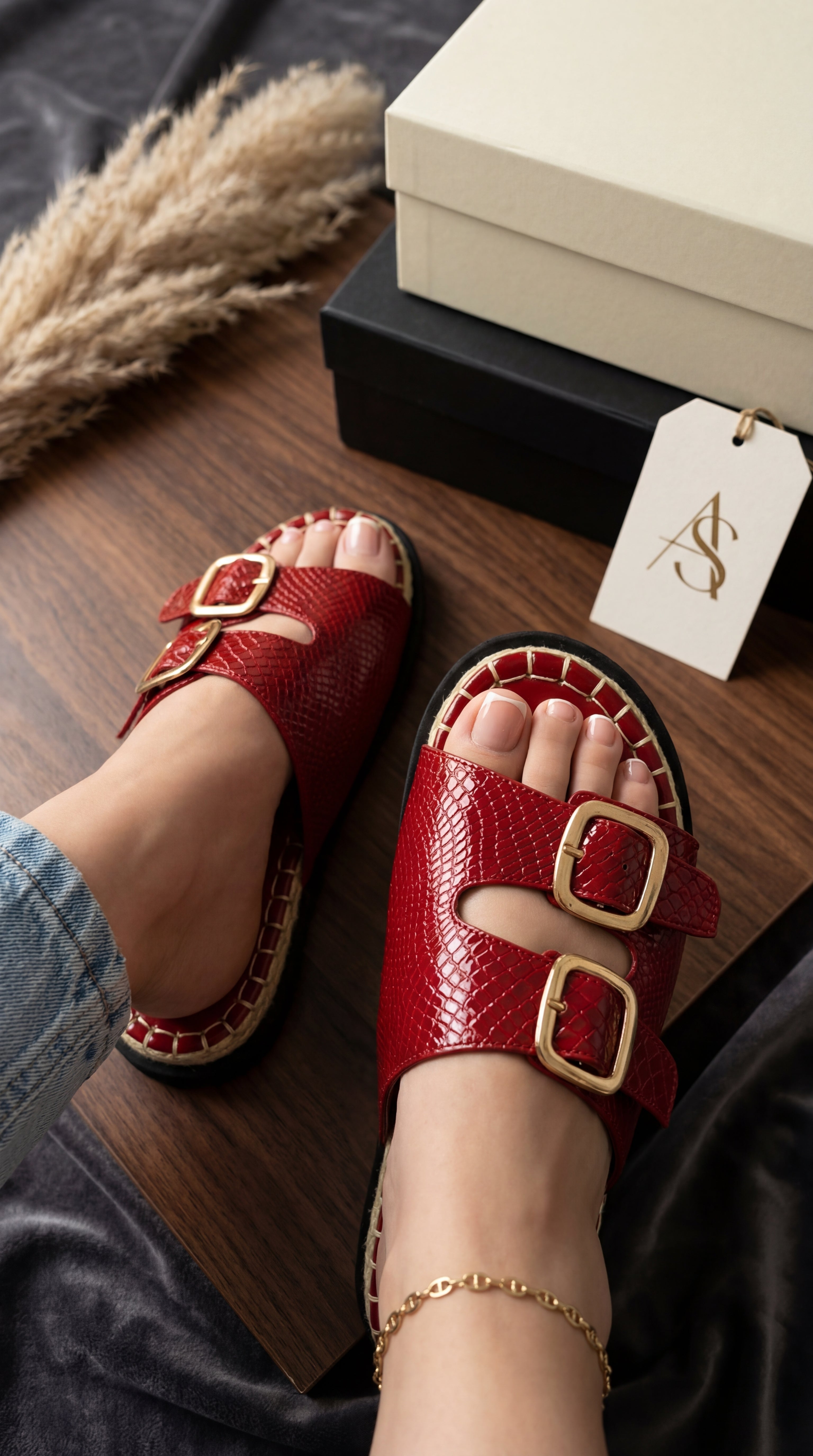 Sandalia VALERY Croco Doble Hebilla Espartina – Calzado Femenino Plataforma