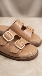 Sandalia VALERY Croco Doble Hebilla Espartina – Calzado Femenino Plataforma