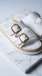 Sandalia VALERY Croco Doble Hebilla Espartina – Calzado Femenino Plataforma