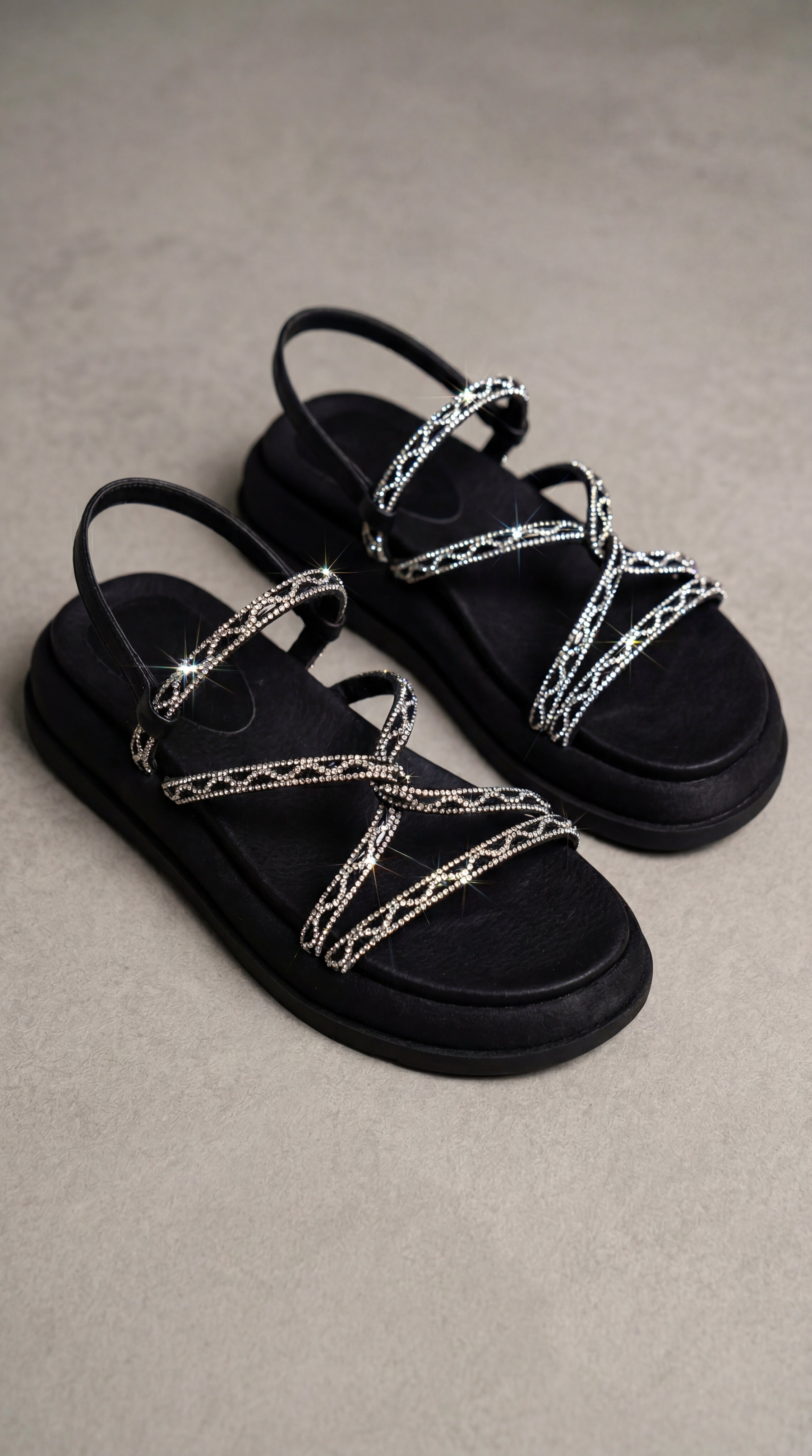 Sandalia LILI Strass Brillantes – Calzado Femenino Plataforma con Piedras