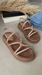 Sandalia LILI Strass Brillantes – Calzado Femenino Plataforma con Piedras