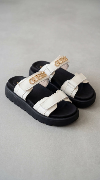 Sandalia GUEES Letras Doradas – Calzado Femenino Velcro Plataforma