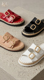 Sandalia VALERY Croco Doble Hebilla Espartina – Calzado Femenino Plataforma