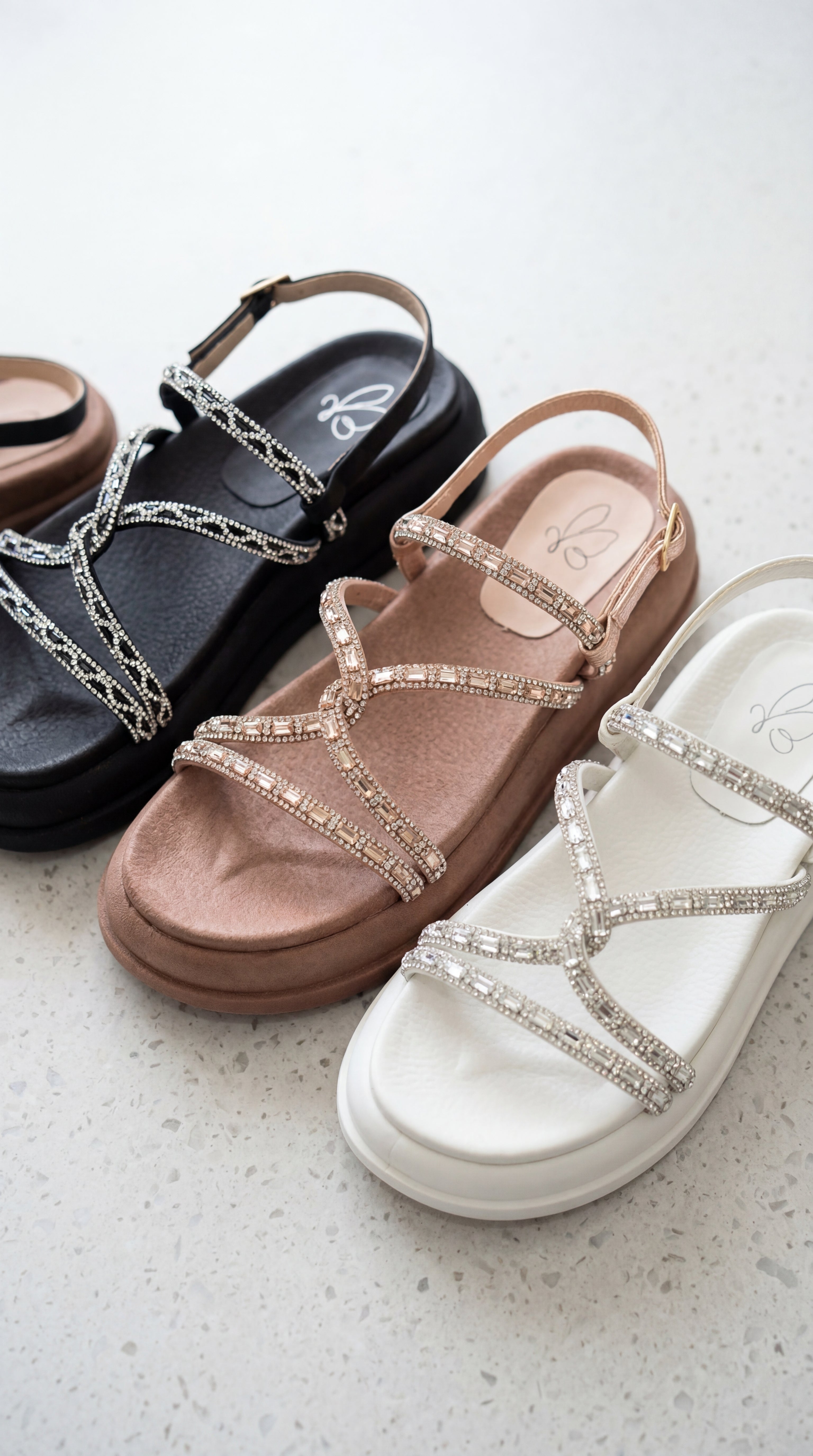 Sandalia LILI Strass Brillantes – Calzado Femenino Plataforma con Piedras